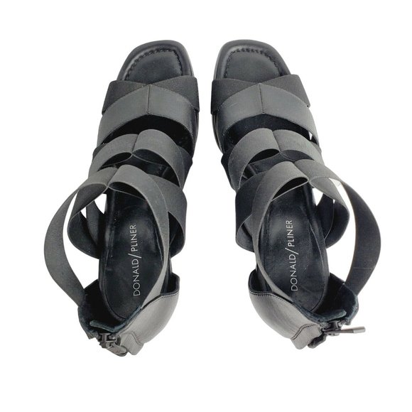 Donald Pliner Lelle Women's Black Strappy Caged Wedge Sandals Sz 9.5M - Picture 6 of 10